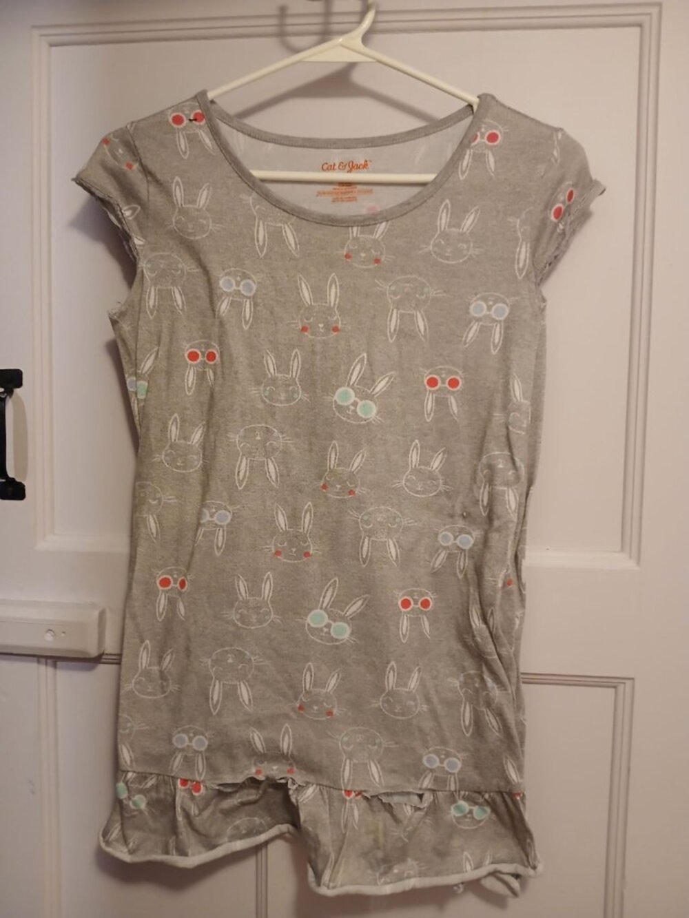 Cat & Jack Girls L 10/12 Rabbit Pajama Dress